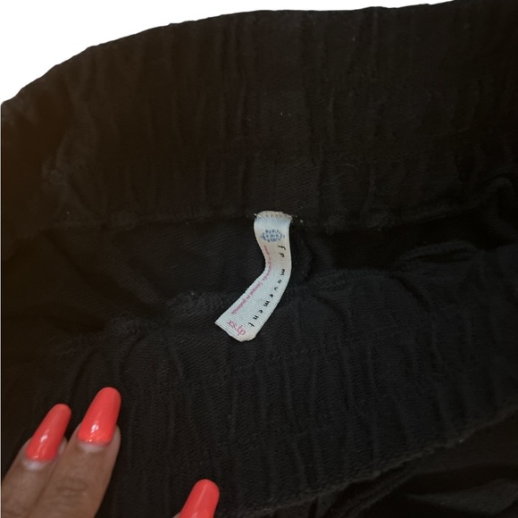 Free People Joggers Women’s Size XS Black Lounge Pants Drawstring Waist Pockets - Picture 5 of 6